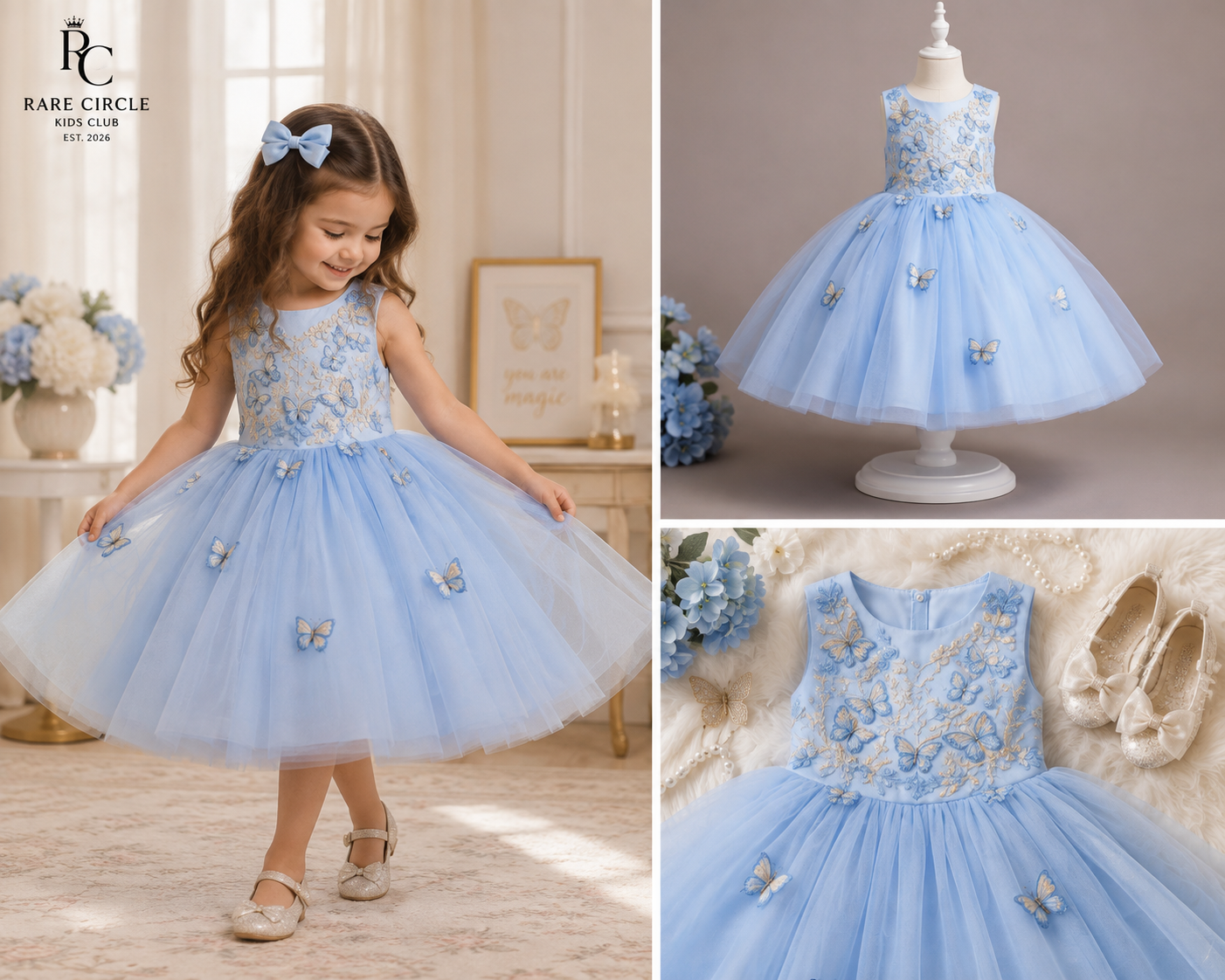 Rare Circle Butterfly Tulle Party Dress