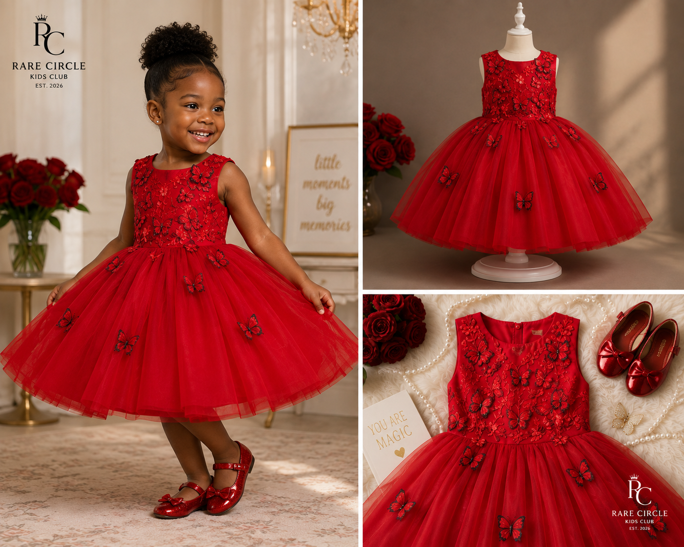Rare Circle Butterfly Tulle Party Dress