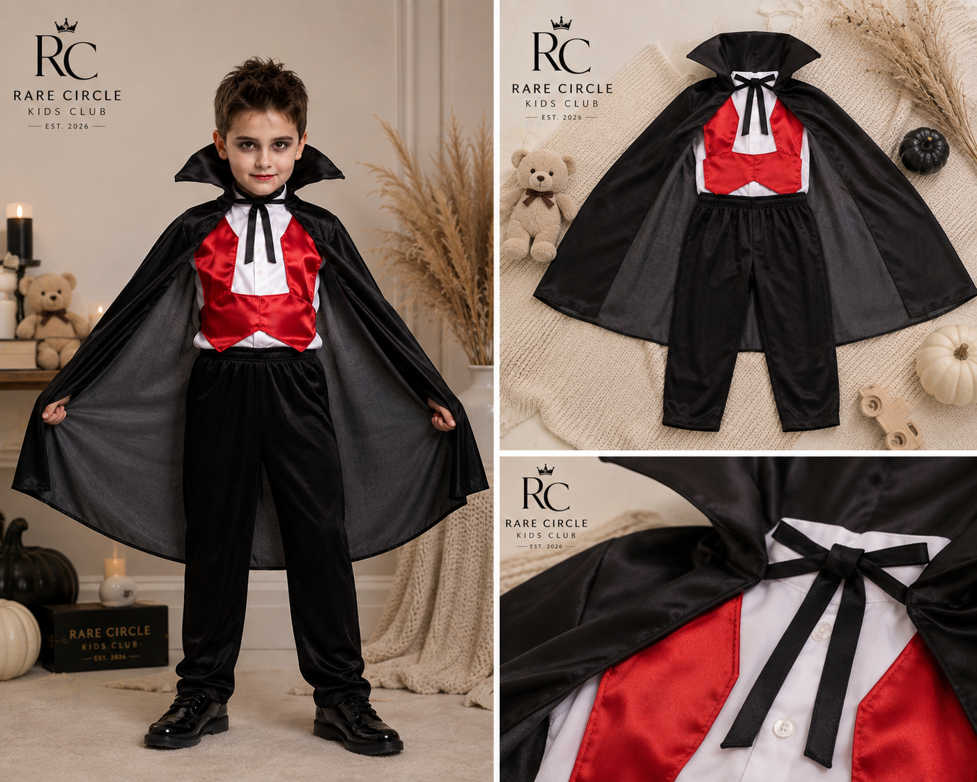 Little Dracula Cape & Vest Costume Set