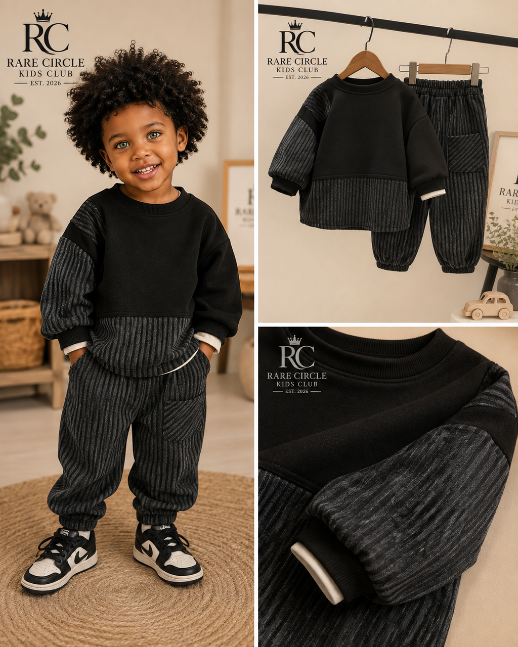 Midnight Stripe Hoodie & Jogger Set