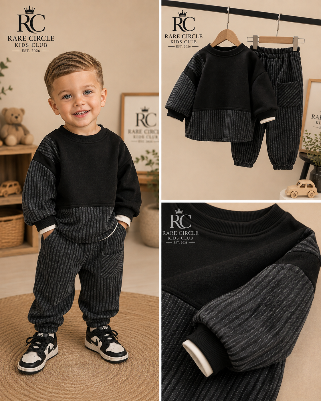 Midnight Stripe Hoodie & Jogger Set