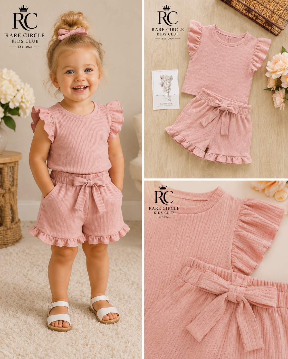 Ruffle Sleeve Top & Shorts Set - Toddler Girl