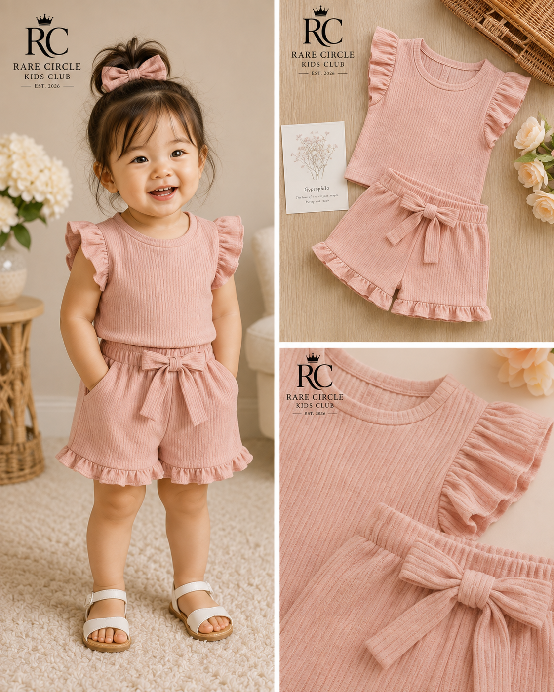 Ruffle Sleeve Top & Shorts Set - Toddler Girl