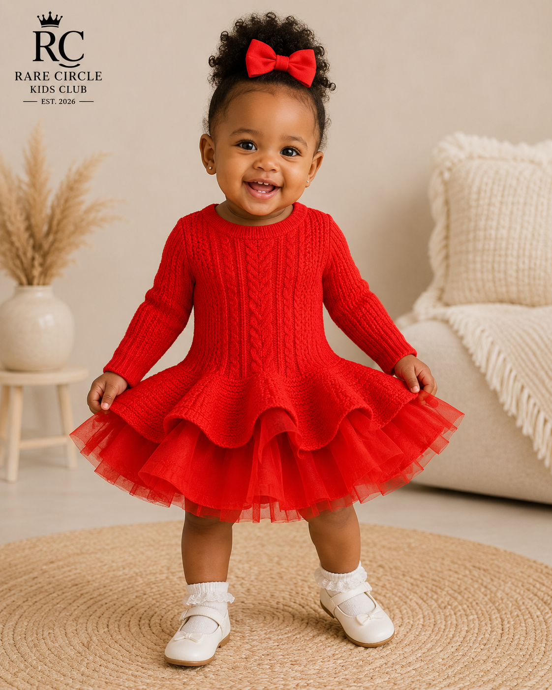 Knit Ruffle Tulle Party Dress - Toddler